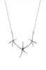 Collana in argento sterling placcato 18 pollici Collana con pendente a tre stelle marine DHSN124 Collane con pendente in argento 925 placcato gioielli1393953