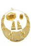 Selling Exquisite Brazilian gold large Jewelry Set Italian Bridal wedding Banquet Jewelry set H0009 2112042042858