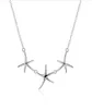 Plated sterling silver necklace 18 inches Three starfish pendant necklace DHSN124 925 silver plate Pendant Necklaces jewelry5325455