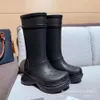 Kadın Botlar Kauçuk Açık Yağmur Boot Uzun Kollu Ayak Bileği Botları Balencaga W89RL