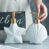 Creatieve keramische zeester lotion fles badkamer accessoires shampoo vocht botteling huishoudelijke sanitator perszeep dispenser 231222
