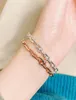 Link Chain Stainless Steel Link Cable Hands Bracelets For Women Men Rose Gold Silver Color Circle Bracelet Jewelry Gifts4283895