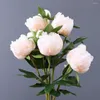 Decorative Flowers 1Pc Artificial 1 Branch Faux Silk Flower 2 Heads Real Looking Fake Peony Floral Stems Party Decor Wedding Supplies