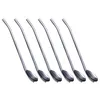 Kaşıklar 6 PC/Paket Paslanmaz Çelik Oval Şekli Metal İçme Kaşık Saman Yeniden Kullanılabilir Pipetler Kokteyl Seti (Birincil Renk)