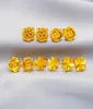 Flower Shaped Fashion Stud Earrings for Girl Children Lady 18K Yellow Gold Filled Charm Pretty Jewelry Gift4575297