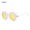 Occhiali da sole Fashion Fashion Disco Round Frame sfumature Flower Sun Glasses Daisy for Women