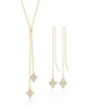 Oyb nouvelle mode classique Zircon trèfle à quatre feuilles Long collier boucles d'oreilles ensemble femmes pull chaîne semaine Accessories3720602