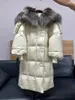 Manteau d'hiver en vraie fourrure pour femme, veste à grand col naturel, épais, chaud, long, ample, surdimensionné, de luxe, Streetwear, vêtements d'extérieur, 2023, 231225