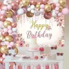 Blommig födelsedag Bakgrund Tygballong Set Party Decoration Kids Wedding Birthday Party Supplies Baby Shower Decor 231225