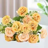 Decorative Flowers Iron Wire Floral Stems Realistic Simulation Bouquet Versatile Home Decoration Festive Gift For Wedding Room Non-fading