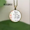 Psaumes 46 5 Versets bibliques Dieu est en elle, elle ne tombera pas la pépinière Collier de mode de mode Religion Christian Pendant 304Q