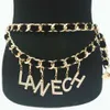Andere sexy statement Belly Taille Chain for Women Fashion Belts Body Accessories Retro Crystal Letter Boheemian Chains Ladies Party 272S