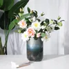 Flores decorativas 5 peças simulação único ramo chá rosa fresca camélia flor de seda buquê falso sala de estar decoração de mesa arranjo