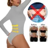 Kształt Bodysuit Owear Kobiety pełne ciało Shaper High kołnierz długie rękawowe kontrolowanie brzucha Ochranie osłony podstępne brzuch stonek 231225