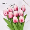Kwiaty dekoracyjne 10pcsartificial Tulip Flower Bukiet Real Touch Pu Plastics Fakie