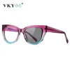 Солнцезащитные очки VKYEE, женские похромные кошачьи глаза, анти-синий свет, очки для чтения, модные оптические очки для близорукости и дальнозоркости по рецепту, 2156