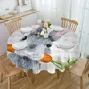 Table Cloth Easter Carrot Country Plaid Waterproof Tablecloth Decoration Wedding Home Kitchen Dining Room Round