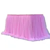 Lace Material Table Skirt Princess Party Decoration Baby Girl Birthday Decor Wedding Tablecloth for Tables 231225