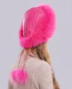 ロシアの冬の自然な毛皮の帽子暖かいソフトy本物の爆撃機帽子luxuriou Quality Handmade Caps 2010192121726