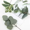 Decorative Flowers 12 Pcs Fake Eucalyptus Leaves Plant Ornaments Tree Artificial Stems Plastic Birthday Decoration For Girl