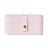 Smyckespåsar Portable Box Drabla Faux Leather Organizer för Travel Compact Storage Case Rings