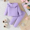 Conjuntos de ropa para niña recién nacida de 3 a 36 meses, moda de primavera y otoño, traje de manga larga con volantes y botones, ropa para bebé, traje de lunares