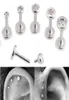 GEM LAP STUD LAGE HELIX TRAGUS CLEAR CRYSTAL EAR LABRET PIERCING BAR THERNALLEN