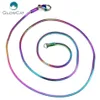 5pcs lot Rainbow Colol Square Snake 1 4mm Stainless Steel Chains Necklace 18'' 20 Link Chain Jewelry Making185y