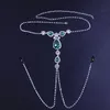 2020 Luxury Green Rhingestone Not Piercing Jewelry for Women Sexy Adult Body Collip Chain Chain Collier222S