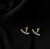 Ny linje koreansk kristallmetall pärlörhängen för kvinnor flicka enkel guldfärg små örhängen festsmycken1135467