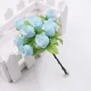 Dekoratif Çiçekler 2cm 12 PCS/Lot Yapay Çiçek İpek Yüksek Kaliteli Gül Buket Düğün Dekorasyonu DIY Scrapbook Çelenk Hediye Kutusu zanaat