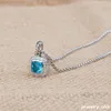 Square Crystal Pendant Necklace Designer för kvinnor rostfritt stålpläterade silverkedjor halsband flerfärgade kristallkedja fin designer smycken gratis frakt