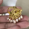 Frauen Vintage Augen des Dämons Ohrring Ring Cosplay übertrieben trendige Ohrringe Stil imitierte Perle Mädchen zarte Quasten Schmuck 231225