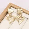 Classic Fashion 18K Gold Plated Earrings Designer Brand Letters Stud Earring Crystal Geometric Jewelry Women Accessories Party Wedding Gift 20Style