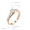 Anneaux de cluster Kinel Mariée Mariage Luxe 585 Or Rose Argent Couleur Mix Naturel Zircon Réglage Slim Design Bijoux Quotidiens pour Femmes