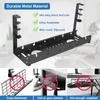 No Drilling Extendable Under Desk Cable Management Metal Tray with Clamp Retractable Power Strip Cord Holder 231225