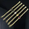 Europe and America 18K Yellow Gold Plated Bling CZ Cuban Bracelet Link Chain for Men Women Wedding Party Gift306x