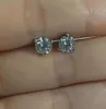 Stud 0.8ctColor vvs moissanite kobiety kolczyki z tyłu Kobieta kolczyka Ear Piecing Lab Diamond 925 Srebrny biżuteria dla kobiet6564185