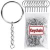 Anahtarlık 50/100pcs Gümüş Kaplama Metal Boş Anahtarlama Anahtarlık Bölünmüş Halka Keyfob Anahtar Tutucu Halkaları DIY zanaat zincirleri Bulk Aksesuarları