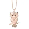 Opal Owl Sweater Chain Halsband Fashion Trendy Women Statement Necklace Charm Owl Pendant Halsband Lady Girl Jewelry Accessories24099914
