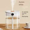 Humidifiers Newly Upgraded H2O Air Humidifier 2L Large Capacity Dual Nozzle with LCD Humidity Display Portable Household USB