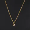 Smile Smile Clavicle Chain Zircon Smiley Round Pendant Halsband Figaro Chain Cutout Smiley Face Titanium Steel YS352