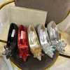 Высокие каблуки для обуви дизайнерские сандалии Классическая роскошная бренда повседневная женщина за пределами страза хрустального высокого качества свадьба 7 см.