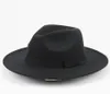 Cappelli in feltro di lana nera retrò per donna Uomo Cappelli Fedora in feltro unisex con fiocco Cappello a tesa larga a tesa larga Cappello a cupola Performance10909263019762