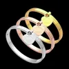 Pulseira clássica de alta qualidade Bangles simples pulseira alta polida Single Heart Luxury Style Casal Bracelets Lady Party Gifts WH295M