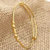 Bangle 1pcs Copper Baby Bangles Wedding Gift Love 24k Heart Gold Color Dubai Africa Bracelets Saudi Arabic Bracelet Women Girls Je316B