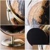 Dekorativa föremål Figurer Retro World Globe Decoration Terrestrial Map Modern Home Decor Geography Education Office Desk Access DH9MA