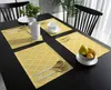 Gele Marokkaanse stijl geometrische placemat Bruiloft vakantie feest dineren Placemat keukenaccessoires servet 231225