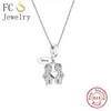 FC Schmuck 925 Sterling Silber Boy Girl Mix Zirkonia Kristall Statement Halsketten Anhänger Kette Frauen Choker Schmuckshändlade 231225