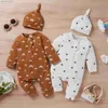 Clothing Sets 0-12 Months Infant Newborn Baby Boys Girl Set Autumn Toddler Rainbow Sun Print Jumpsuit + Hat Men's And Women's Baby 2Pcs Outfit